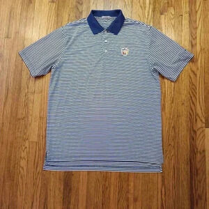 Peter Millar Mens Summer Comfort Golf Polo Size Large Navy White Striped